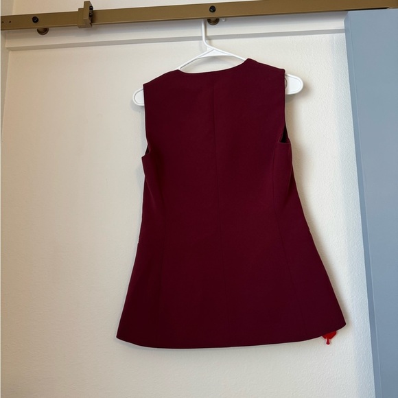 NWT Theory Women's Burgundy “Admiral” Tailored Vest - Picture 3 of 11
